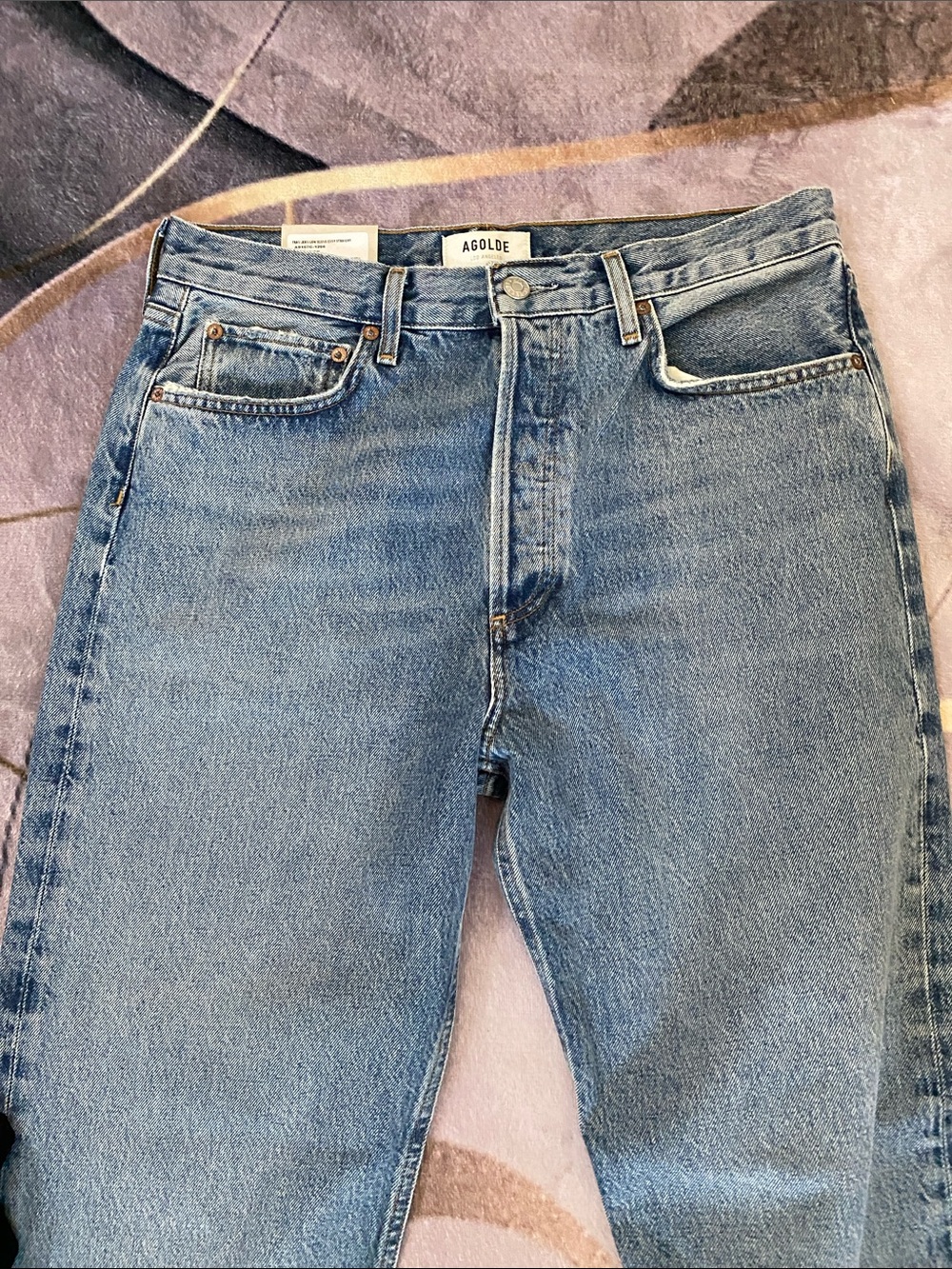 New Agolde Fran Low Sling Easy Straight 100% cotton wideleg jean women’s size 28